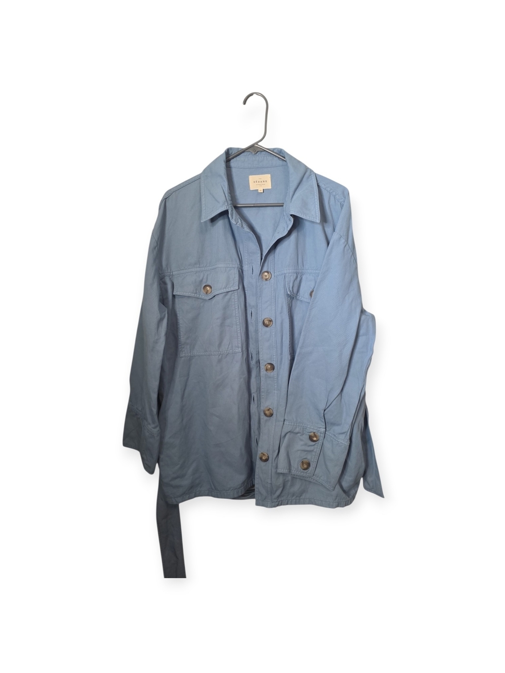 Women's Sezane Marena utility jacket‎ in light blue, size 46 (14)
